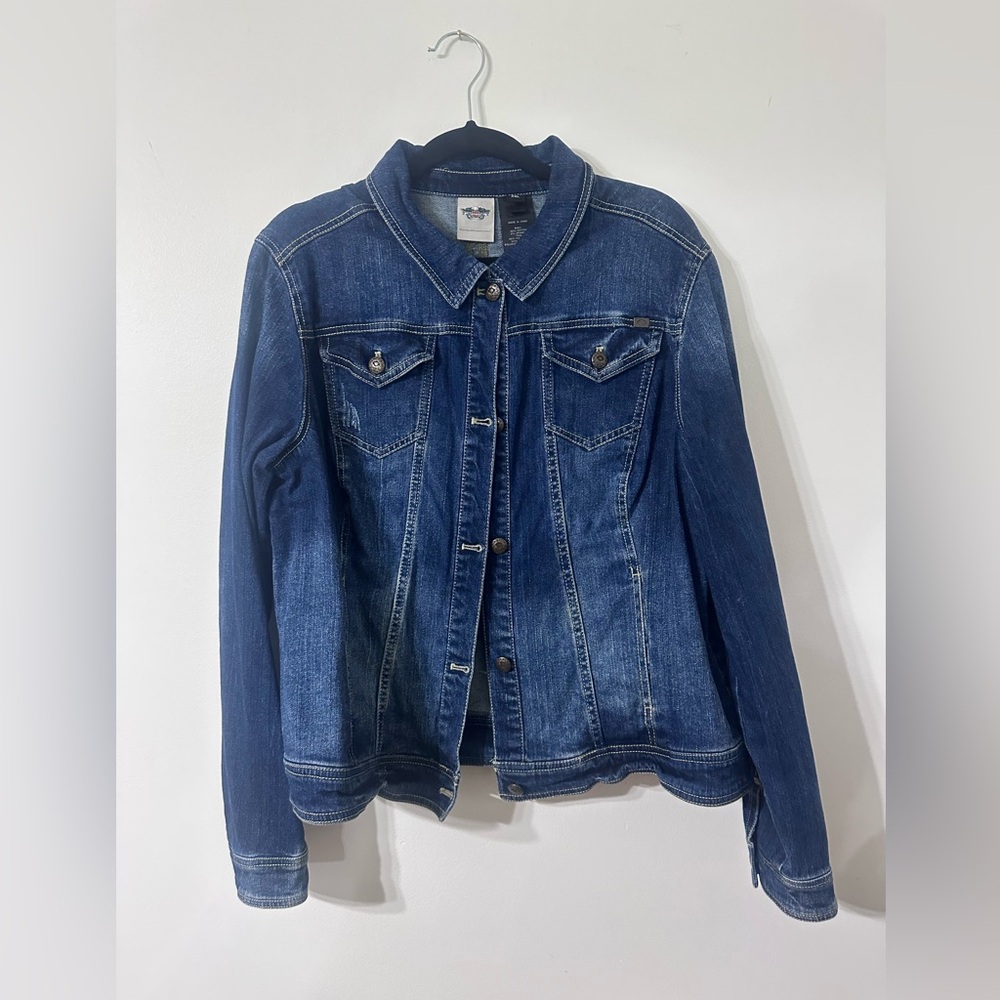 Harley-Davidson Dark Blue Eagle Studded Jacket - Picture 2 of 2